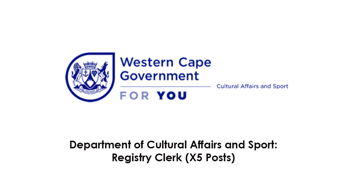 Grade12?Department of Cultural Affairs and Sport: Registry Clerk (X5 Posts)