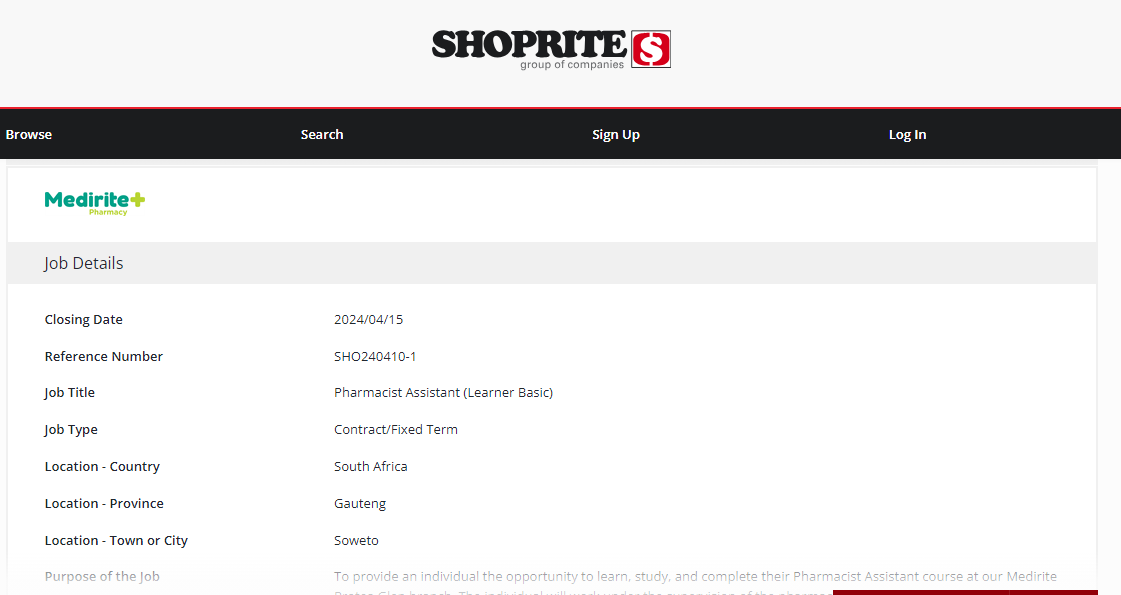 Apply at Shoprite Learnerships 2024